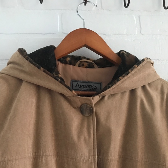 NWT Vintage Tan Micro Suede Native Style Faux Fur Cap Anorak Parka Women Size XL - Picture 8 of 15